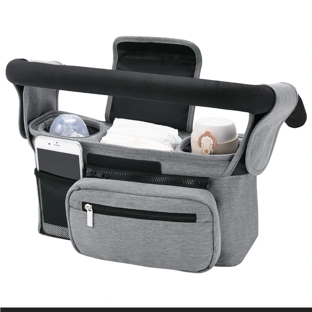 NWT Momcozy convertible Stroller Organizer Caddy Bag in Gray - Universal